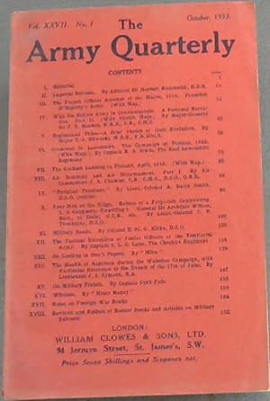 The Army Quarterly: October 1933