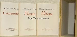 Image du vendeur pour Livre des Amours. 3 Volumes. 1: Les Amours de Cassandre. 2: Les amours de Marie. Les Sonnets pour Hlne. mis en vente par Bouquinerie du Varis