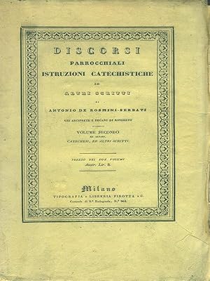 Bild des Verkufers fr Discorsi parrocchiali istruzioni catechistiche. Volume 2 zum Verkauf von Librodifaccia