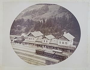 Bahnhof Kleinreifling. Originalfotografie (Albumin auf Karton, verso handschriftl. bezeichnet). (...