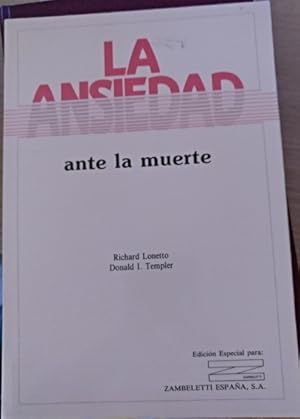 Seller image for LA ANSIEDAD ANTE LA MUERTE. for sale by Libreria Lopez de Araujo