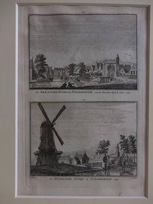 Bild des Verk�ufers f�r De Beemster-Poort te Purmerende, van de Beemster Dyk te zien, 1726/ De Hoornsche-Poort te Purmerende, 1726. zum Verkauf von Antiquariaat De Boekenbeurs