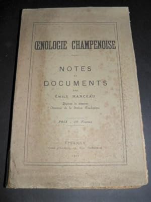 Oenologie Champenoise. Notes et documents. [CHAMPAGNE]