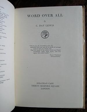 Word Over All: [poems]. By C. Day Lewis
