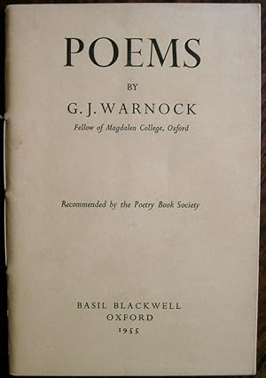 Immagine del venditore per Poems. By G.J. Warnock venduto da James Fergusson Books & Manuscripts