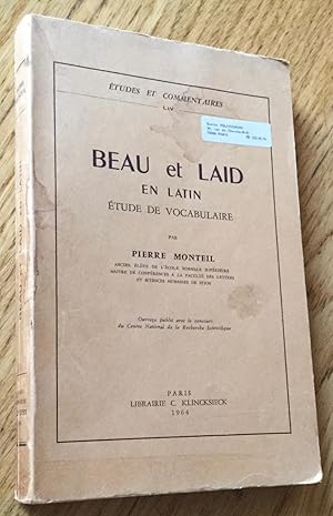 Beau et laid en latin. Étude de vocabulaire.