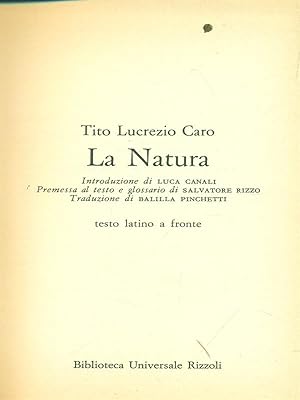 Bild des Verkufers fr La natura zum Verkauf von Librodifaccia