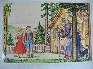 Hänsel und Gretel Märchenpostkarte.