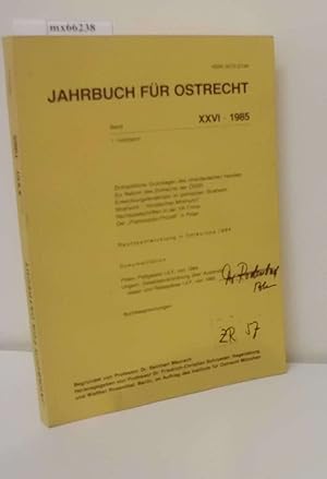 Bild des Verkufers fr Jahrbuch fr Ostrecht Band XXVI - 1985 1. Halbband zum Verkauf von ralfs-buecherkiste