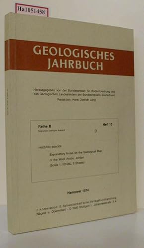 Bild des Verkufers fr Explanatory Notes on the Geological Map of the Wadi Araba, Jordan. (=Geologisches Jahrbuch, Reihe B: Regionale Geologie Ausland, Heft 10). zum Verkauf von ralfs-buecherkiste