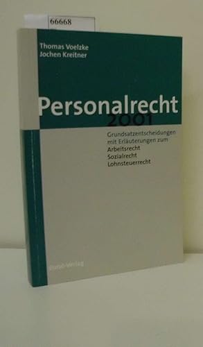 Bild des Verkufers fr Personalrecht 2001 zum Verkauf von ralfs-buecherkiste