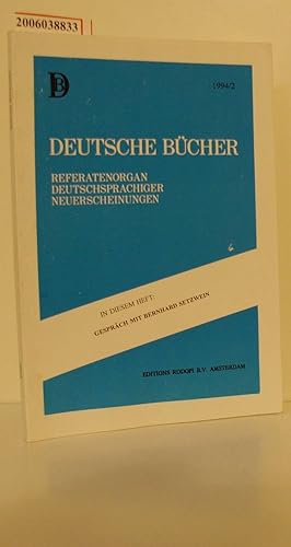 Bild des Verkufers fr Deutsche Bcher - XXIV/1994/2 Referatenorgan germanistischer, belletristischer und deutschkundlicher Neuerscheinungen zum Verkauf von ralfs-buecherkiste