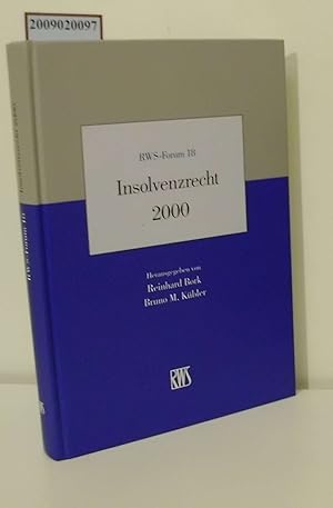 Imagen del vendedor de Insolvenzrecht 2000 Tagungsband zum RWS-Forum am 7. und 8. September 2000 in Berlin a la venta por ralfs-buecherkiste