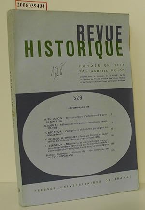 Bild des Verkufers fr Revue Historique 103e Annee - Tome CCLXI * 1979 * 529 zum Verkauf von ralfs-buecherkiste
