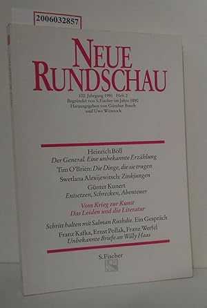 Seller image for Neue Rundschau 102. Jahrgang 1991 Heft 2 Vom Krieg zur Kunst Das Leiden und die Literatur for sale by ralfs-buecherkiste