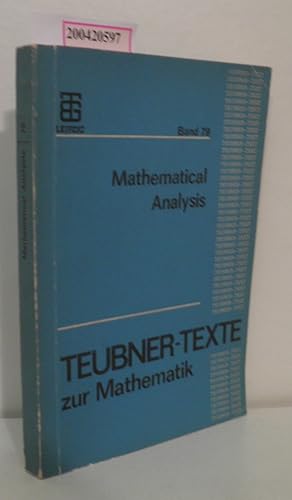 Seller image for Mathematical Analysis ed. by John M. Rassias for sale by ralfs-buecherkiste