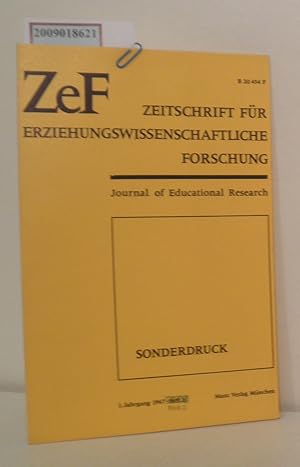 Image du vendeur pour Zeitschrift fr Erziehungswissenschaftliche Forschung Sonderdruck, 1. Jahrgang 1967, Heft 1 mis en vente par ralfs-buecherkiste