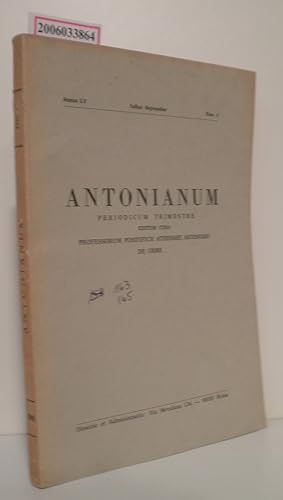 Seller image for Antonianum - Annus LV * Fasc. 3 * Iulius - September 1980 Periodicum Trimestre for sale by ralfs-buecherkiste