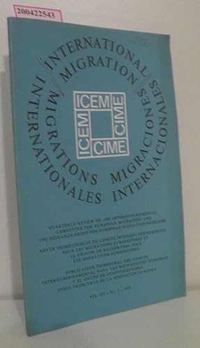 Imagen del vendedor de International Migration Vol. XV - No. 1 - 1977 Migrations Internationales / Migraciones Internacionales a la venta por ralfs-buecherkiste