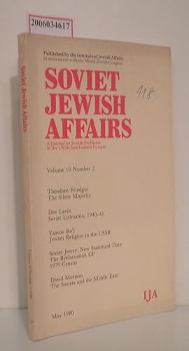 Bild des Verkufers fr Soviet Jewish Affairs - Volume 10 * Number 2 * May 1980 A Journal on Jewish Problems in the USSR and Eastern Europe zum Verkauf von ralfs-buecherkiste