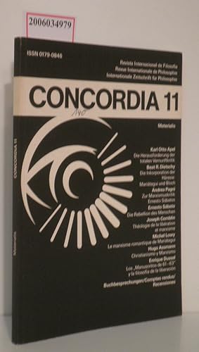 Bild des Verkufers fr CONCORDIA 11 - Materials Internationale Zeitschrift fr Philosophie zum Verkauf von ralfs-buecherkiste