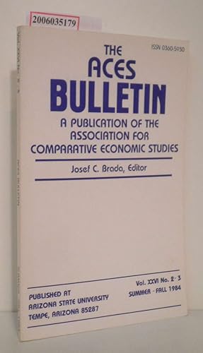 Bild des Verkufers fr The Aces Bulletin - Vol. XXVI * No. 2-3 * Summer - Fall 1984 A publication of the association for comparative economic studies zum Verkauf von ralfs-buecherkiste