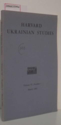 Seller image for Harvard Ukrainian Studies Volume VI - Number 1 - March 1982 for sale by ralfs-buecherkiste