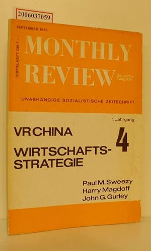 Bild des Verkufers fr MONTHLY REVIEW - 1. Jahrgang * Nummer 4 * September 1975 Unabhngige sozialistische Zeitschrift zum Verkauf von ralfs-buecherkiste