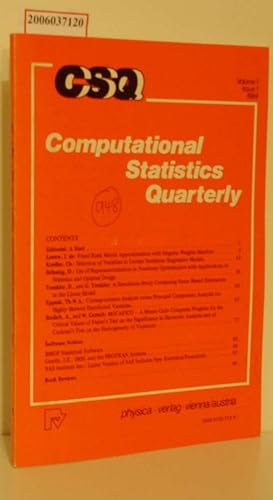Immagine del venditore per CSQ - Computational Statistics Quarterly Volume 1 - Issue 1 - 1984 venduto da ralfs-buecherkiste