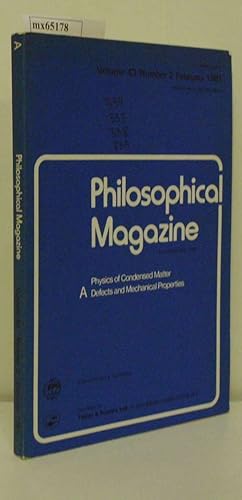 Bild des Verkufers fr Philosophical Magazine Vol. 43, No. 2, February 1981 zum Verkauf von ralfs-buecherkiste