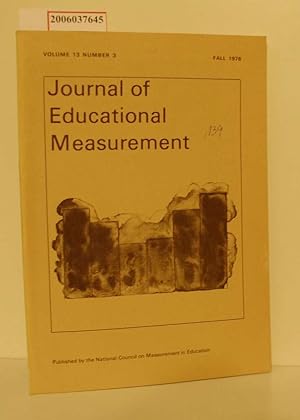 Bild des Verkufers fr Journal of Educational Measurement Volume 13 * Number 3 * Fall 1976 zum Verkauf von ralfs-buecherkiste