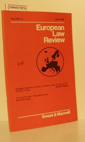 Imagen del vendedor de Euroean Law Review Vol. 9 * No. 2 * April 1984 a la venta por ralfs-buecherkiste