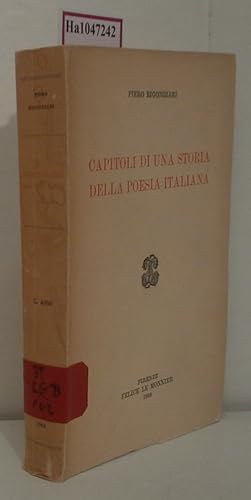 Immagine del venditore per Capitoli di una storia della poesia italiana. venduto da ralfs-buecherkiste