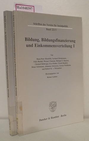 Immagine del venditore per Bildung, Bildungsfinanzierung und Einkommensverteilung I. (=Schriften des Vereins fr Socialpolitik, Neue Folge, Bd. 221/I II). 2 Bde. venduto da ralfs-buecherkiste