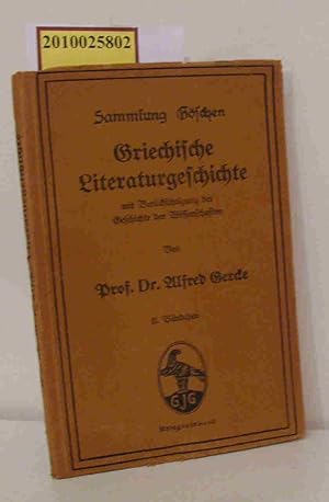 Bild des Verkufers fr Griechische Literaturgeschichte mit Bercksichtigung der Geschichte der Wissenschaften zum Verkauf von ralfs-buecherkiste