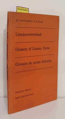 Bild des Verkufers fr Literaturwrterbuch / Glossary of Literary Terms / Glossaire de termes litteraires zum Verkauf von ralfs-buecherkiste