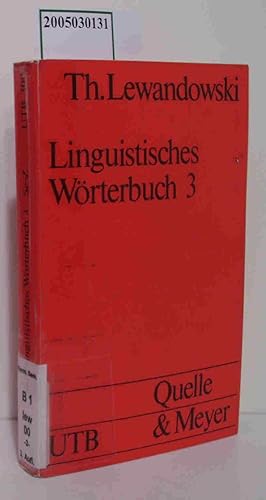 Bild des Verkufers fr Linguistisches Wrterbuch 3 Uni Taschenbcher 300 zum Verkauf von ralfs-buecherkiste