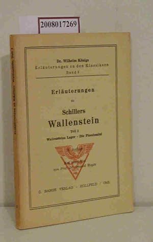 Image du vendeur pour Erluterungen zu Schillers Wallenstein Teil I Wallensteins Lager - Die Piccolomini mis en vente par ralfs-buecherkiste
