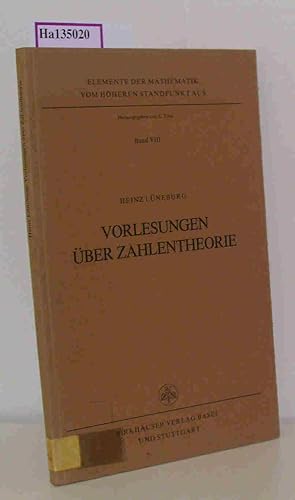 Bild des Verkufers fr Vorlesungen ber Zahlentheorie. (= Elemente der Mathematik vom Hheren Standpunkt aus, Bd. VIII). zum Verkauf von ralfs-buecherkiste