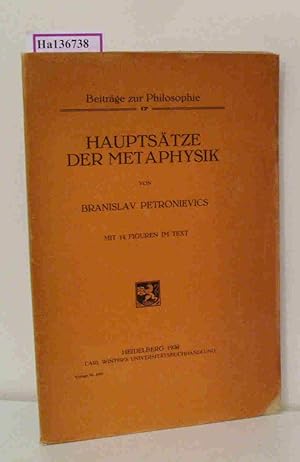 Seller image for Hauptstze der Metaphysik. for sale by ralfs-buecherkiste