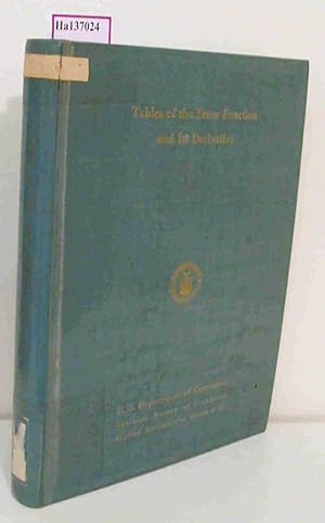 Imagen del vendedor de Tables of the Error Function and its Derivative. (=National Bureau of Standards, Applied Mathematics, Series 41). a la venta por ralfs-buecherkiste