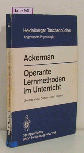 Bild des Verkufers fr Operante Lernmethoden im Unterricht. zum Verkauf von ralfs-buecherkiste