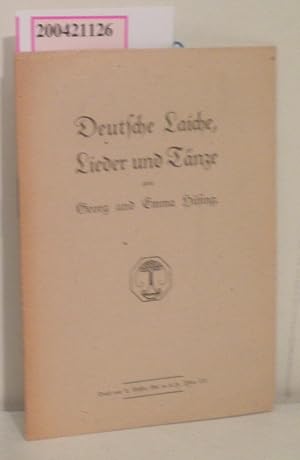Image du vendeur pour Deutsche Laiche, Lieder und Tnze Georg u. Emma Hsing mis en vente par ralfs-buecherkiste