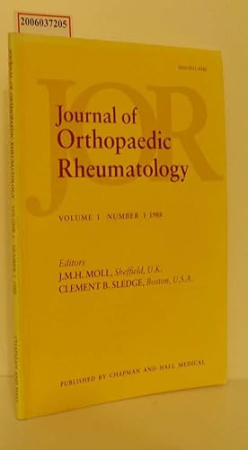 Bild des Verkufers fr Journal of Orthopaedic Rheumatology Volume 1 * Number 1 * 1988 zum Verkauf von ralfs-buecherkiste