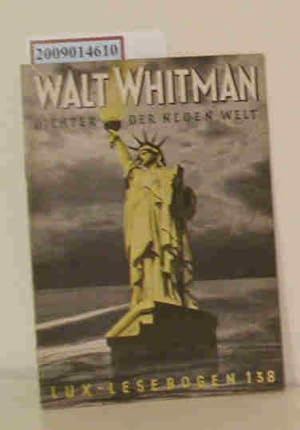 Immagine del venditore per Walt Whitman Dichter d. neuen Welt / Christian Jenssen venduto da ralfs-buecherkiste