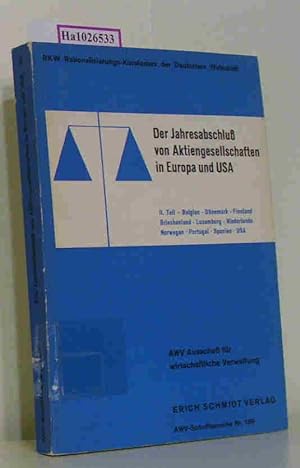 Seller image for Der Jahresabschluss von Aktiengesellschaften in Europa und USA. (=AWV-Schriftenreihe, Nr. 139). for sale by ralfs-buecherkiste