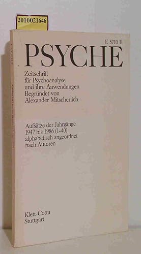 Seller image for Psyche - Zeitschrift fr Psychoanalyse und ihre Anwendungen - Sonderheft Aufstze der Jahrgnge 1947 -1986 for sale by ralfs-buecherkiste
