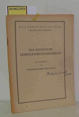 Seller image for Das schsische Gemeindeverfassungsrecht ein Grundriss for sale by ralfs-buecherkiste