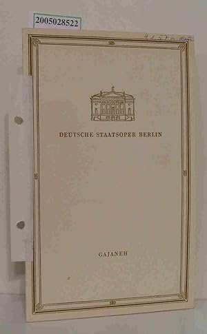 Bild des Verkufers fr Deutsche Staatsoper Berlin Programmheft 4.1.57 Gajaneh zum Verkauf von ralfs-buecherkiste