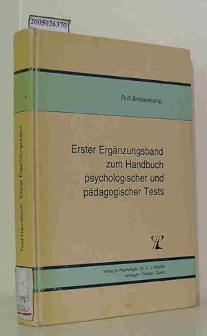 Imagen del vendedor de Erster Ergnzungsband zum Handbuch psychologischer und pdagogischer Tests a la venta por ralfs-buecherkiste